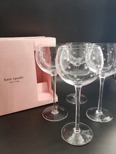 Kate Spade Lenox Larabee Balloon Stemmed Wine Glass Set of 4 Open Box