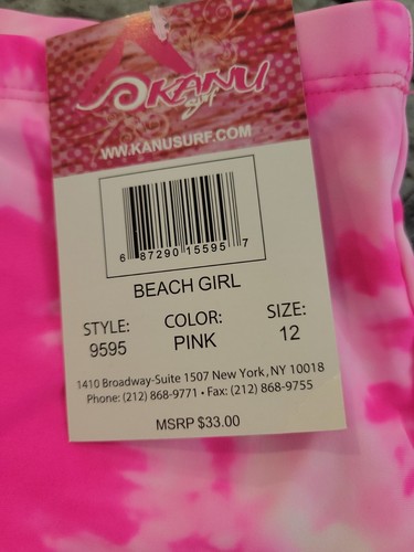 Kanu Surf Girls' Swim Board Shorts Beach Girl Hot pink tie dye 9595 NWT 12 - Bild 2 von 6