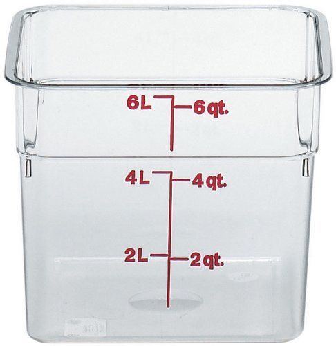 Cambro 6SFSCW135 CamSquare Container 6 qt. 8-3/8" x 8-3/8" x 7-1/4", Case of 6 - Picture 1 of 1