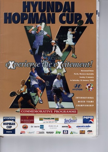 Tennis Programme. Hopman Cup Australia 1998