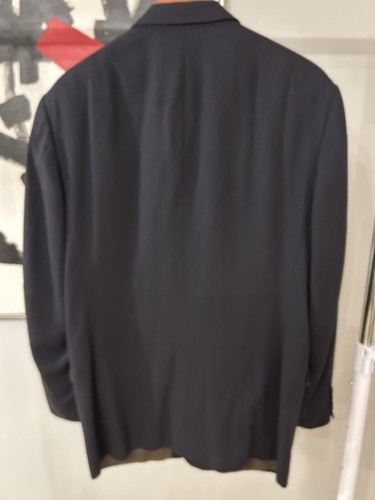 VTG GIVENCHY MONSIEUR 100% WOOL SINGLE BUTTON BLAZER-Size 40R 32 Waist-Dark Blue - Picture 5 of 17