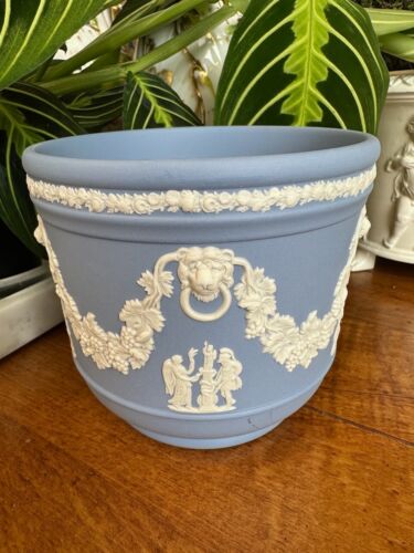 WEDGWOOD BLAUE JARDINIERE ÜBERTOPF CACHE TOPF - Bild 3 von 10
