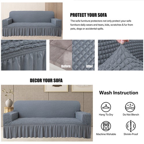 Stretch Plush Thick Sofa Covers 1 2 3 Seater Couch Chair Slipcover Protector US - Picture 48 of 53