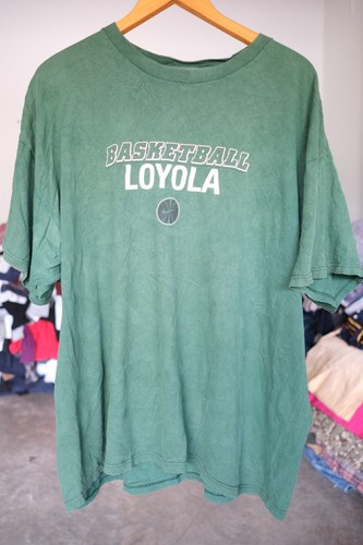 Vintage Nike Loyola Basketball Made In USA Green Crew Neck Mens Size 2XL T Shirt