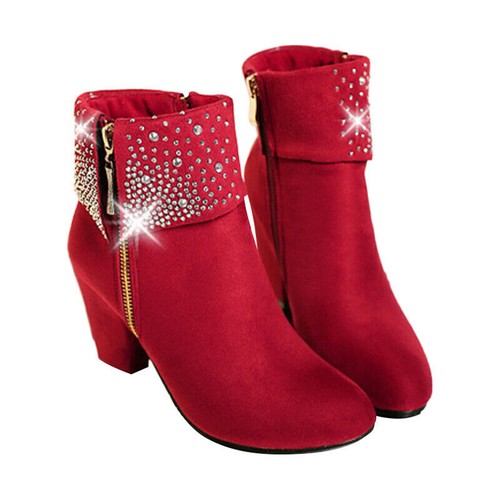 Mujeres Botas de Invierno Informales Botines Boda Damas Cómodas Antideslizantes - Imagen 18 de 19