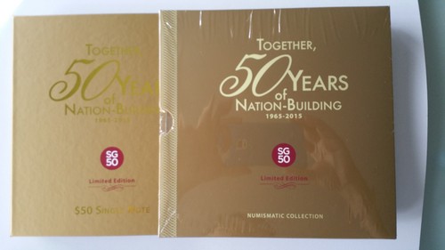 2015 SINGAPORE $50 Commemorative SPECIAL PREFIX " SG50 " BLUE SERIAL xxx Folder - Picture 11 of 12
