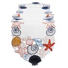 Sea Shell Table Runner Handmade Embroidered Decorative Fabric Table Runner 70x13