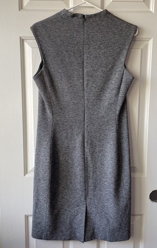 M.M. Lafleur New York women's size 10 Black Herringbone Wool Blend Dress - Picture 3 of 15