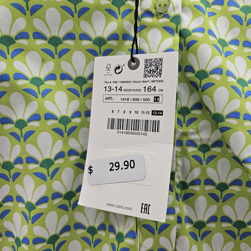 NWT ZARA Girl' s Size 13/14 Multicolor Floral Top - Picture 7 of 7