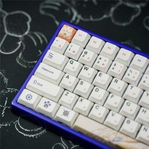 Japanese Base Keycap Set XDA Profile PBT Anime Manga Yellow PC Gaming Keycaps - Picture 2 of 5