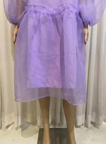NWT Cynthia Rowley Tallulah Organza Dress Lavender Large $375 - Picture 6 of 16