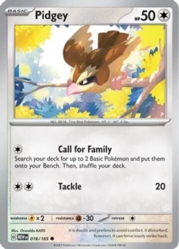 Pokemon 4x Pidgey - 016/165 - Common Near Mint S&V 151 - Premium Collection