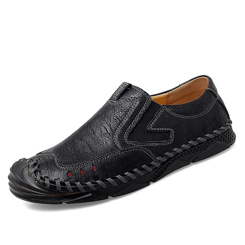 Men's Loafers Handmade Leather Casual Shoes Comfortable Classic Flats Soft Shoes - Picture 24 of 26