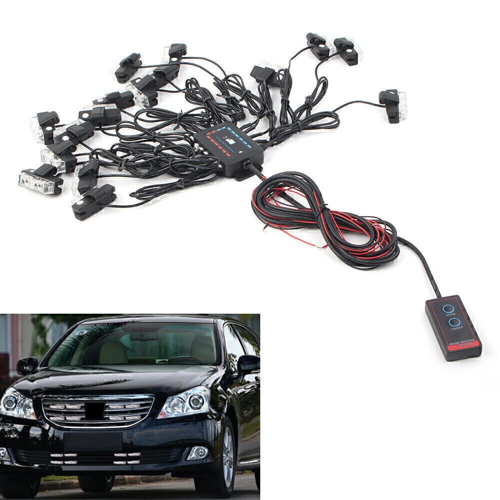 LED White Truck Emergency Strobe Light for Deck Dash Grill US