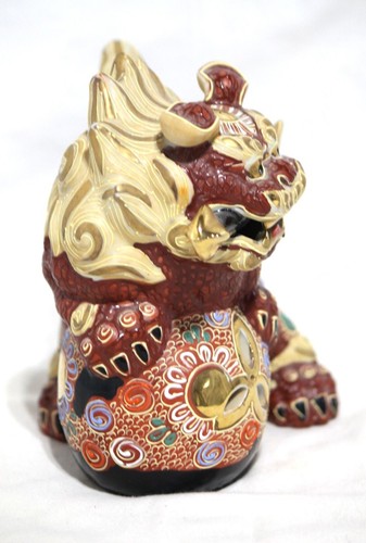 Fantastic, marked and hand painted Japanese Kutani foo dog - Picture 6 of 9
