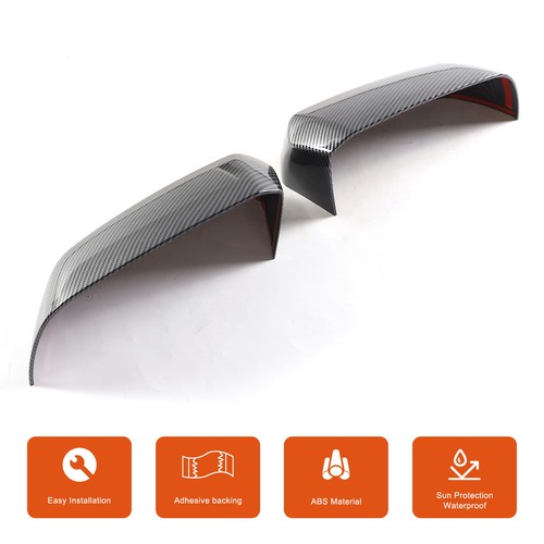 ABS Carbon Fiber Side View Mirror Cover Trim Overlay For Ford Ranger 2023-2024 - Picture 15 of 18