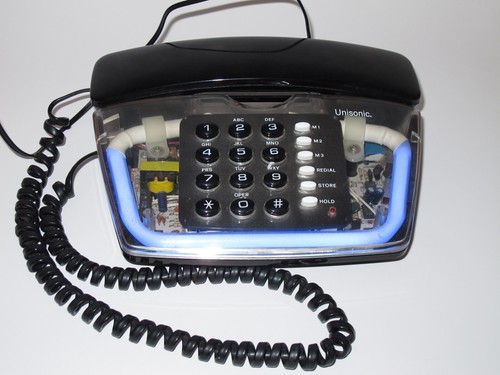 VTG Unisonic Clear Telephone Landline + LIGHT Model 6650BB Nostalgic Decor WORKS - Picture 3 of 9
