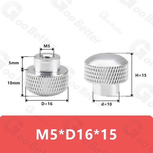 M3 M4 M5 M6 Aluminium Alloy Dome Knurled Thumb Nuts Hand Grip Knobs Blind Hole - Picture 15 of 19