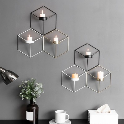 3d Metal Geometric Candle Holder Wall Mount Candlestick Living Room Decor - Metal Candle Holder For Wall 3d Metal Geometric Candle Holder Wall Mount Candlestick Living Room Decor - Metal Candle Holder For Wall