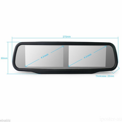 HD 4.3" Split 2 Screen Car Monitor OEM Mount Front Backup Rear View Camera Kit - Picture 7 of 12