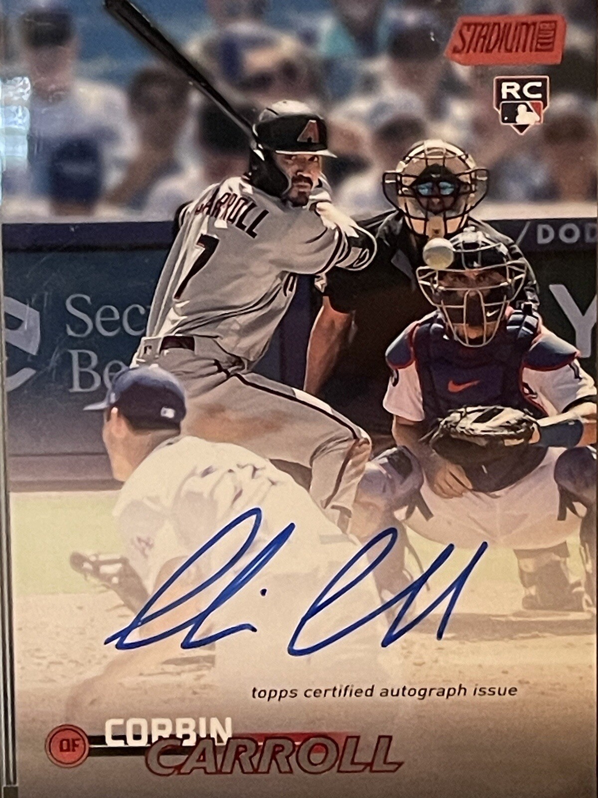 2023 Topps Stadium Club Corbin Carroll #SCBA-CC Autograph Red Foil RC 44/50