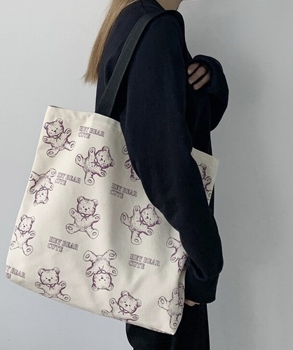 US Women Large Canvas Shoulder Tote Bag Daily School Work Handbag For Everything - Picture 6 of 58