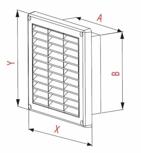 Lüftungsgitter weiß 165 mm x 165 mm mit Zugschnur Rolladen Lüftungsabdeckung  - Bild 2 von 3
