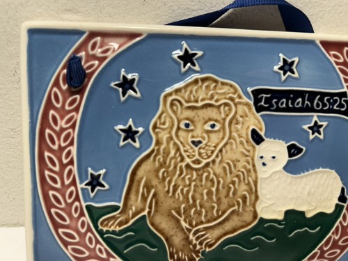 J. Duban Designs Vintage 1988 Isaiah 65:25 Lion & Sheep 6” Wall Decor - Picture 2 of 8