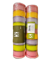 Lot of 2 - 10" x 18' Pastel Decorative Mesh by Place  Time Wreath Making Craft