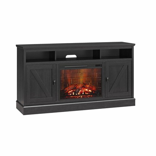 Electric Fireplace TV Stand 65" Storage Console W/ Adjustable Flames Wood New - Picture 11 of 23