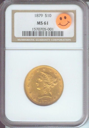 1879 ( 1879-P ) $10 LIBERTY Eagle NGC MS61 GOLD COIN MS-61 SCARCE DATE P.Q. !!!