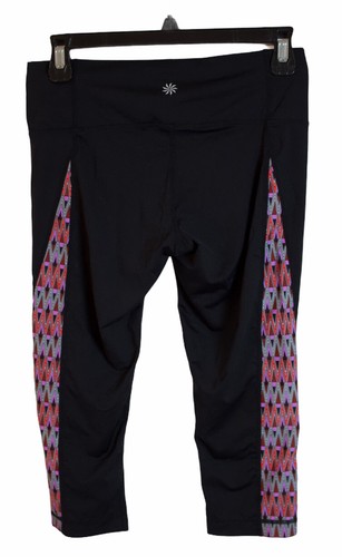 Athleta Ariel Capri Crop Swim Leggings Black Multicolor Print Side Size S A2 - Picture 4 of 5