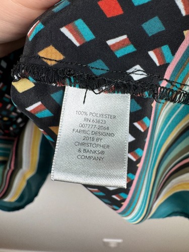 CJ Banks Top Womens Size 2X Black Sleeveless Diamond Artsy Colorful Spring - Picture 3 of 10