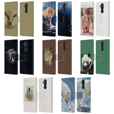 OFFICIAL SIMONE GATTERWE WILDLIFE LEATHER BOOK WALLET CASE FOR NOKIA PHONES