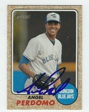 Angel Perdomo Autographed 2017 Topps Heritage Minors Signed Card #175 Blue Jays