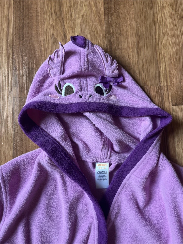 Cute Girl’s Robe, Gymboree, Size S(5-6), Pink And Purple, Used Condition - Imagem 3 de 3