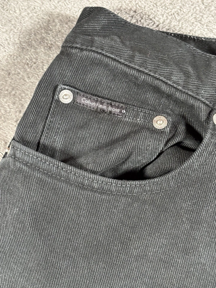 VINTAGE Calvin Klein Jeans Adult 38 Black 90s Baggy Loose Fit 38x32 High Rise - Image 3 of 4