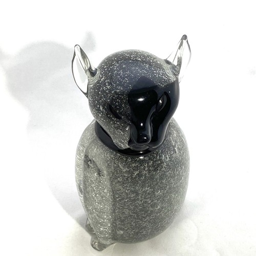Mid Century Murano Pulegoso Cat Figurine Black 9.5” - Picture 2 of 10