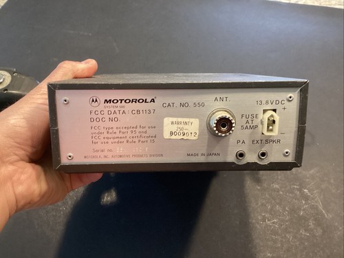 Vintage Motorola System 500 40. Ch CB Radio Cat. #550 CB1137 Japonia Darmowa wysyłka - Zdjęcie 9 z 16