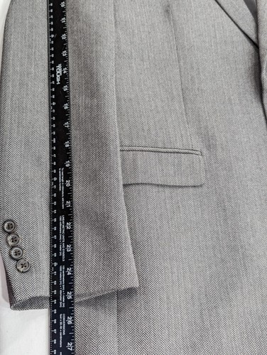 Chaps Ralph Lauren Blazer Sports Suit Jacket Polyester Blend 48R Herringbone  - Picture 8 of 12