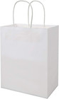 50 Pack Sturdy Medium White Gift Paper Bags with Handles Bulk, Kraft Bags 8X4.75