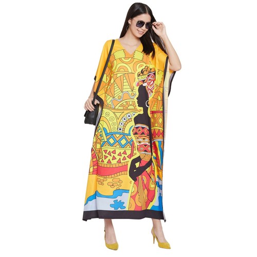 Women Casual Maxi Long Kaftan Kimono Sleeve Plus Size Dresses V Neck Nightgown - Picture 482 of 642