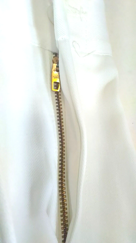 Vintage Dee Cee Anzughose gerades Bein 32x30 weiß Squill Reißverschluss Knopfverschluss - Bild 8 von 8