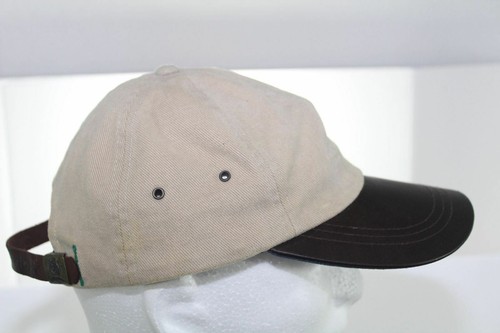 Vintage Tommy Hilfiger Golf Hat Khaki Cap w/ Brown Leather Bill & Leather Strap - Picture 5 of 10