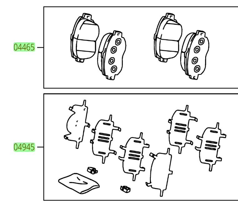 03総04 Toyota Camry 2004 Front Pads, Rotors, & Shims Set Genuine OEM OE