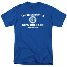 The University of New Orleans Adult T-Shirt Circle Logo, Royal Blue, S-5XL