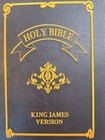 LARGE King James Bible Faux Book Box Secret Storage Wood Fake Hollow Felt Lined
