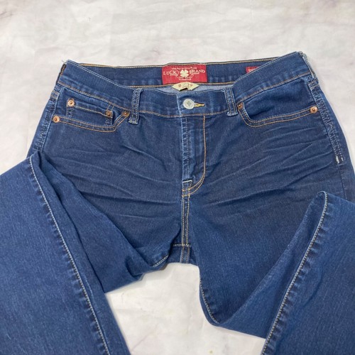 Lucky Brand Sweet N Straight Leg Jeans Womens Size 8/29 Ankle Dark Wash Mid Rise - Picture 2 of 6