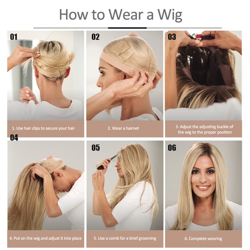Long Hair Wigs with Bangs Wavy Hair with Hair Net Heat Resistant F2O1 - Picture 11 of 11