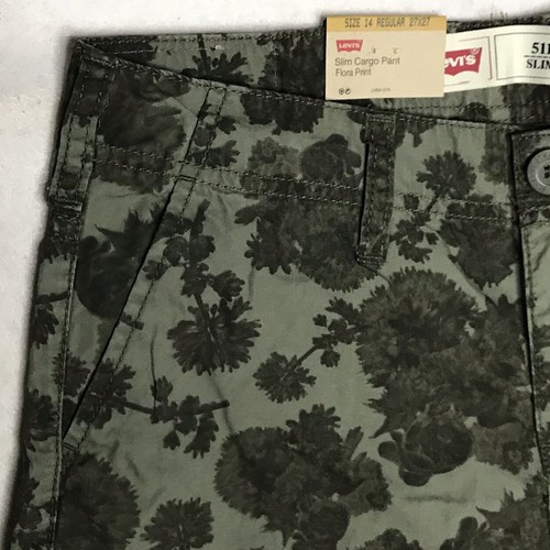 Levis Pants Kids 14 Regular 27X27 Green Flora 511 Slim Cargo Tapered Leg NWT - Picture 3 of 10